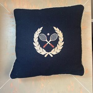 VINTAGE CJC Tennis & Laurel Embroidered Pillow